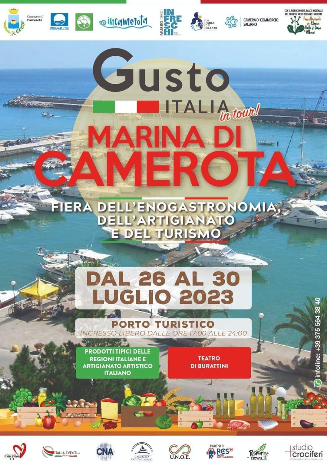 Gusto Italia torna nel Cilento    A Marina di Camerota dal 26 al 30 luglio 2023