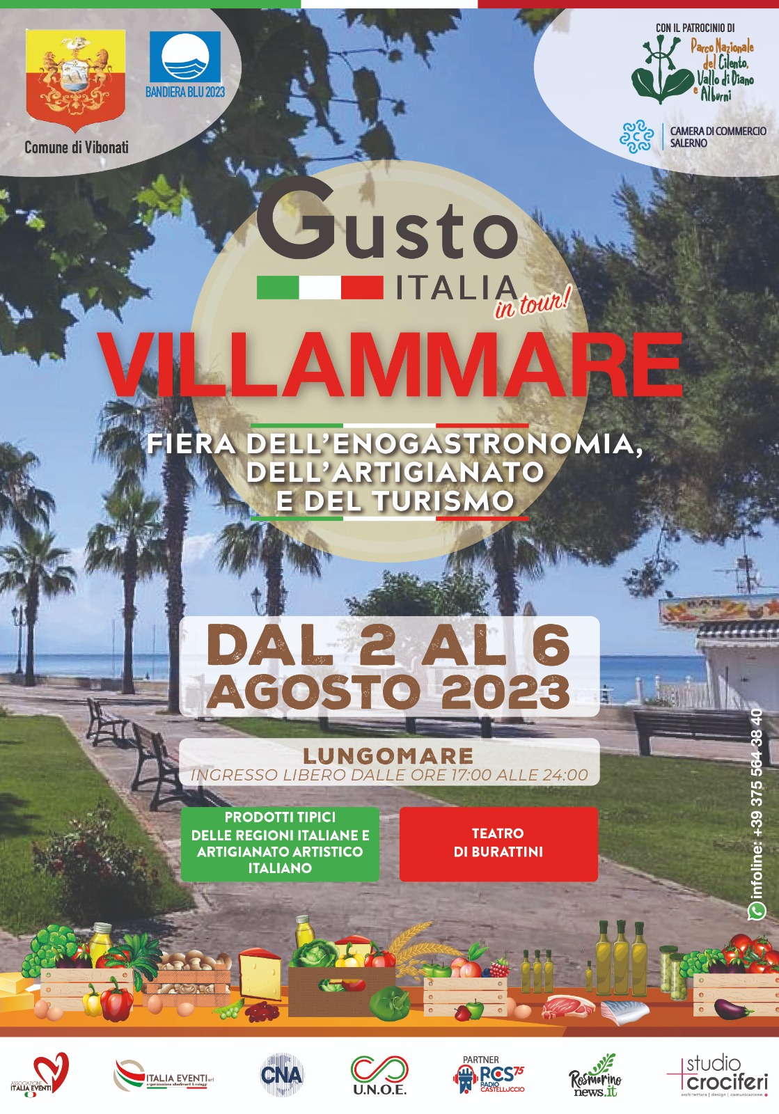 Gusto Italia da Bandiera Blu     A Villammare dal 2 al 6 agosto 2023